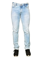 Men's clothing, men's jeans, Italian denim, size 30, 32, 34, 36, 40, men's fashion, reg fit, regular, stretch, skinny fit, image is front facing centre,  with sega trainers, burk hedges jeans, sega jeans, uk supplier, uk store, birmingham clothes store, clothing based in birmingham, light blue jeans, faded, distressed, retro,