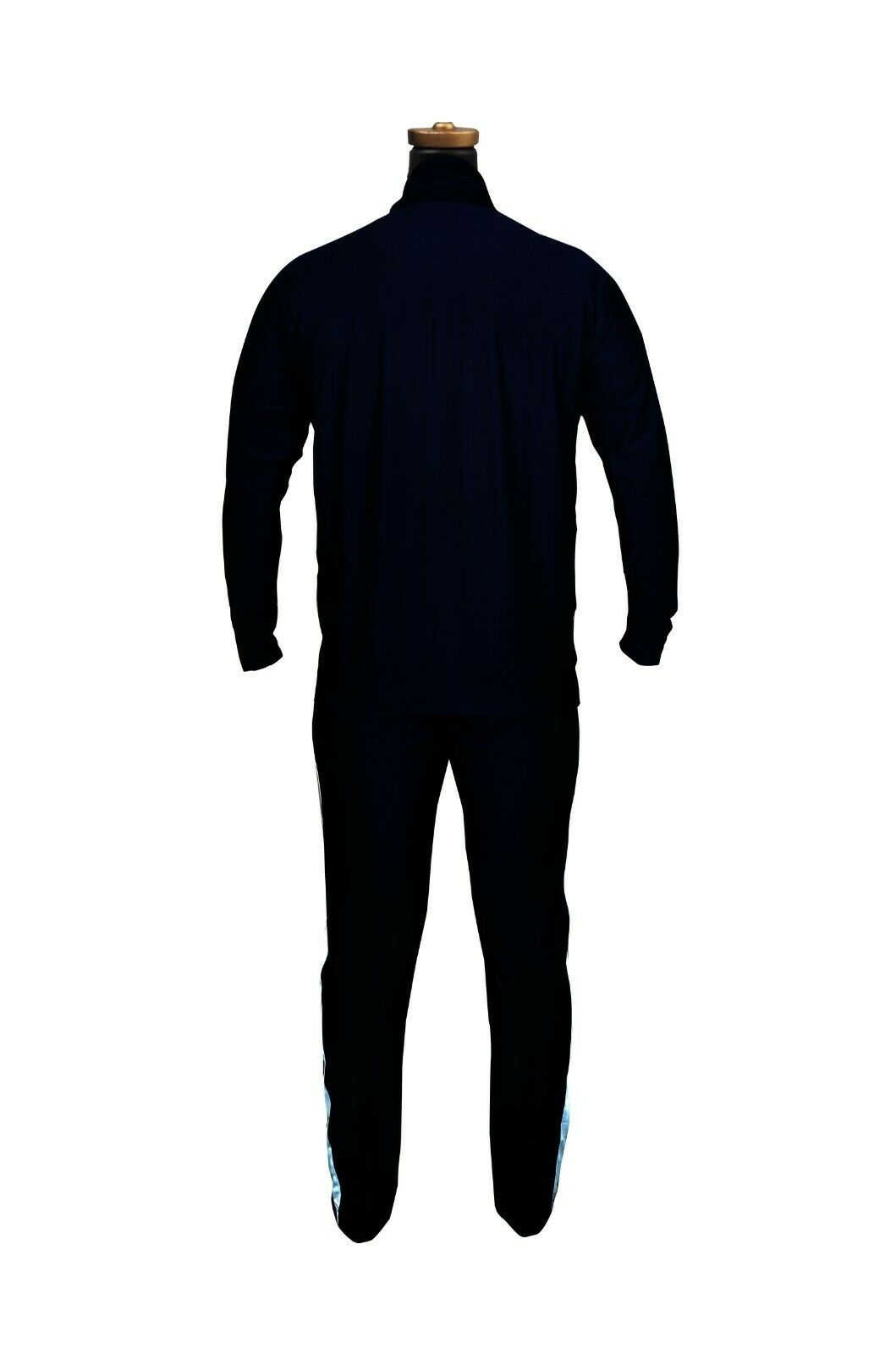 Black, tracksuits, for men, men's tracksuits, blue, tracksuit jackets, tracksuit bottoms, polyester, British, Men's clothing, clothing for men, tracksuit jacket, adult clothing, sports, fashion, football jacket, mens fashion, fashion for men, Full Image of tracksuit facing back, sports fashion, striped, stripes, black & blue