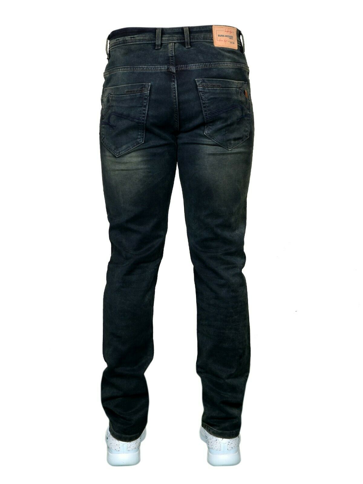 MENS JEANS: BLACK REGULAR DENIM JEANS BY BURK HEDGES