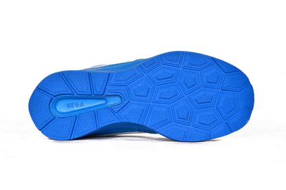 SEGA Active boys' trainers in blue and white, right-side and sole view