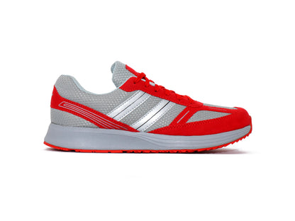 SEGA QUIVE Kids' Marathon trainers, red and grey side profile