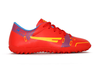 SEGA QUIVE Kids' Spectra football trainers, red indoor-shoe opposite side profile
