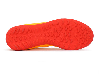 SEGA QUIVE Kids' Spectra football trainers, red indoor non-marking outsole for the yellow shoe